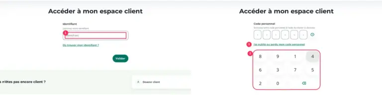 Écran de connexion Crédit Agricole Ille-et-Vilaine : identifiant, clavier virtuel et lien code oublié