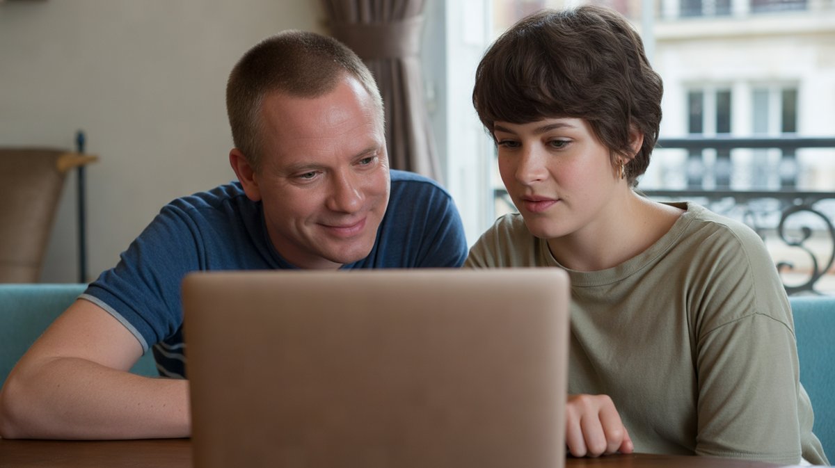 Collégien et parent se connectant à l'ENT Agora06 des collèges des Alpes-Maritimes